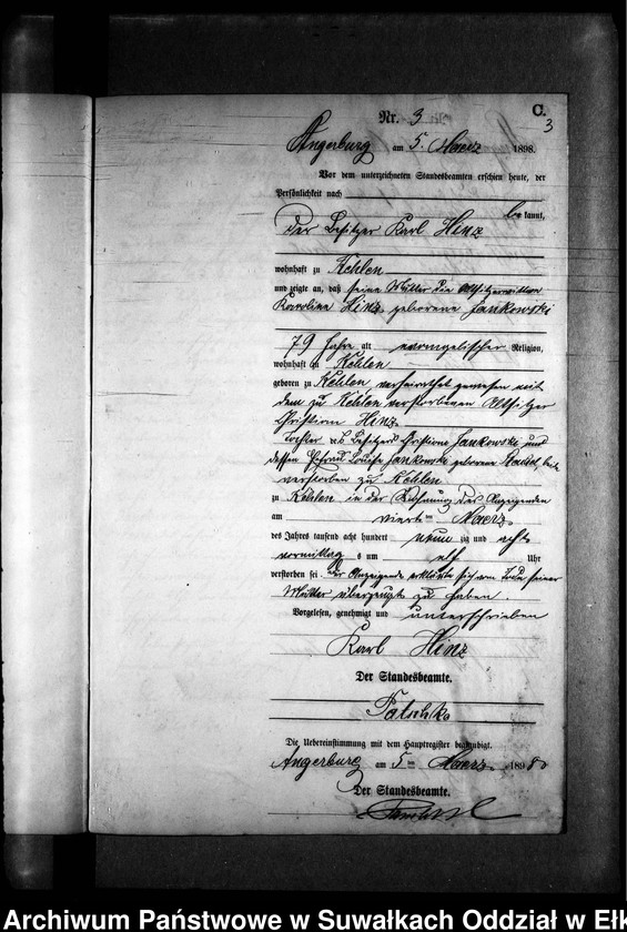 image.from.unit.number "Sterbe-Neben-Register des Preussischen Standes-Amtes Kehlen Kreis Angerburg"