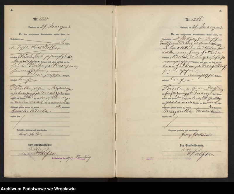 image.from.unit.number "Geburts-Haupt-Register Breslau II 1893 Band 4"