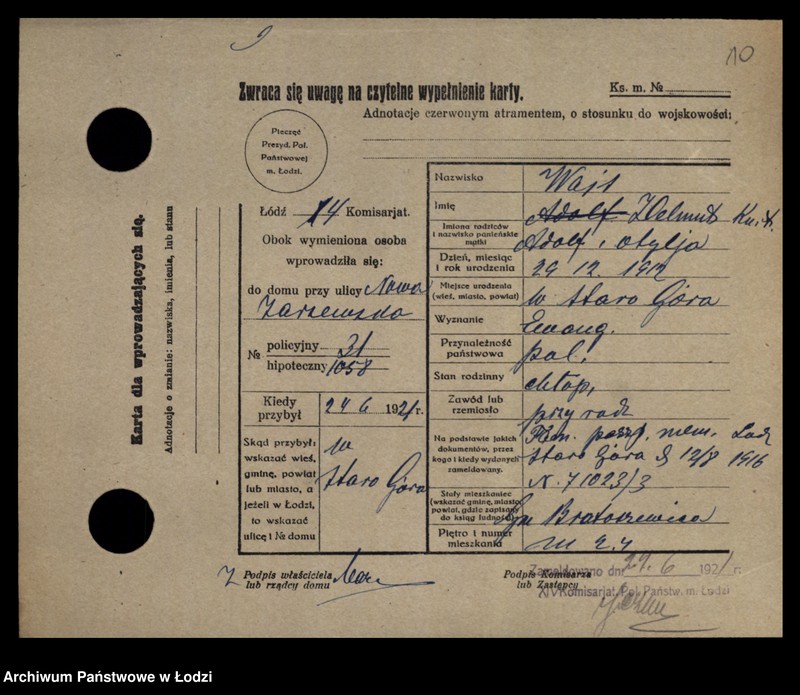 Obraz 12 z jednostki "[Spis ludności Łodzi] Wajs - Wajsbard"