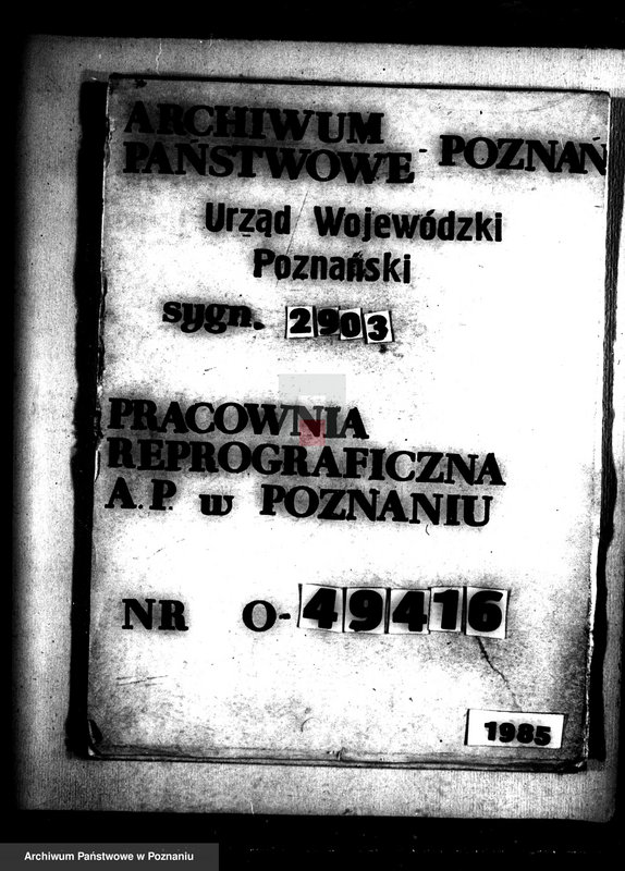 Obraz 1 z jednostki "/Księga kontroli prac parcelacji prywatnej powiatu wrzesińskiego/"