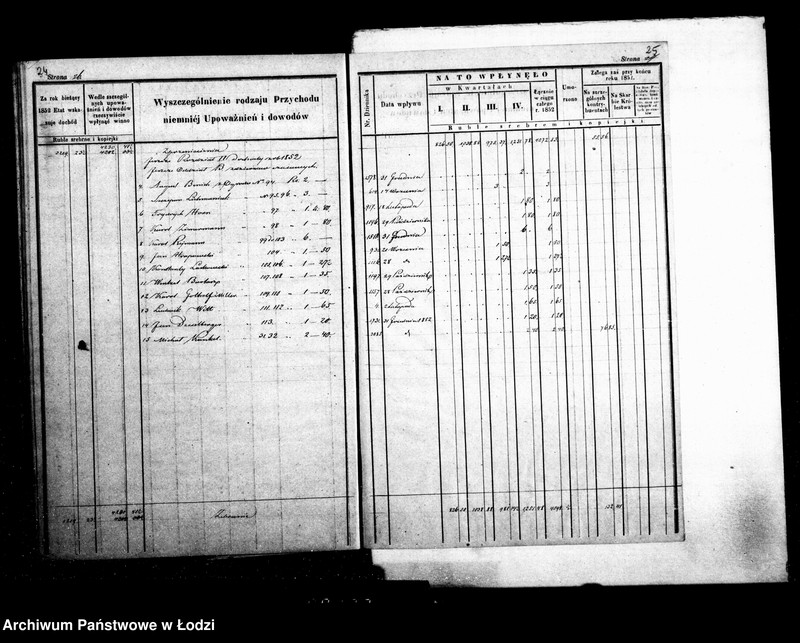 Obraz 17 z jednostki "Manuał przychodu i wydatku kasy ekonomicznej m. Łodzi na rok 1852"