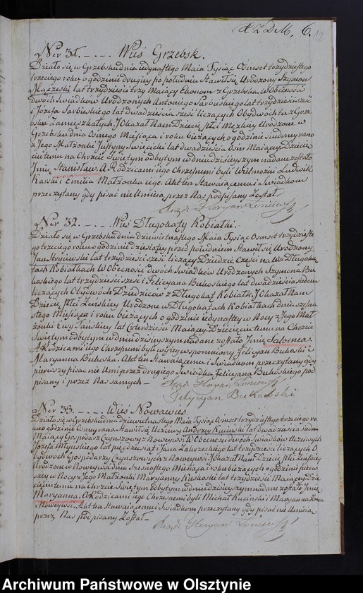 image.from.unit.number "Duplicat Urodzenia, Zaślubienia i Zeyścia Parafii Grzebsk z roku 1833-go"