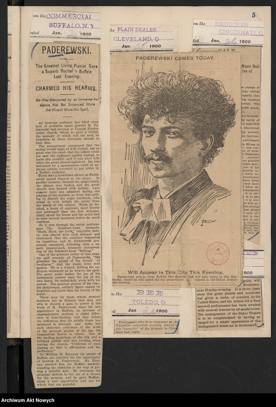 image.from.unit.number "Amèrique 1900 (Wycinki prasowe dotyczące tournée i koncertów w Stanach Zjednoczonych i Meksyku)"