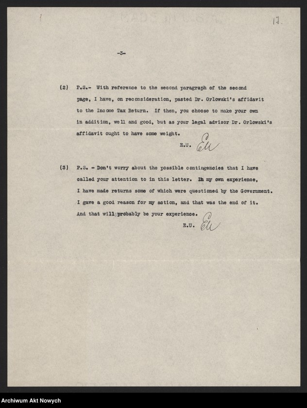 image.from.unit.number "Orłowski Józef; Załączniki: 1) wycinki prasowe; 2) list Ernesta Urchs