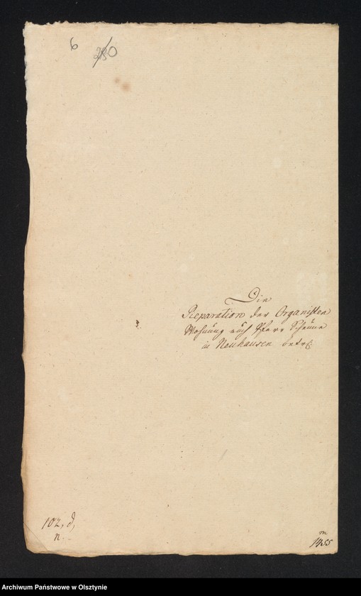 image.from.unit.number "Reparation der Organisten Wohnung auch Pfarr Scheune in Neuhausen [Romnowo]"