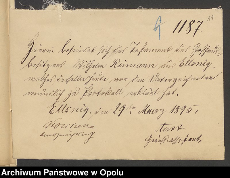 image.from.unit.number "Testament des Gasthausbesitzers Wilhelm Reimann zu Elsnig"