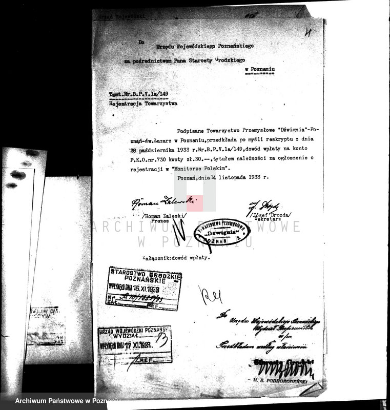 Obraz 9 z jednostki "/Towarzystwo Przemysłowców,,Dźwignia" Poznań św. Łazarz/"