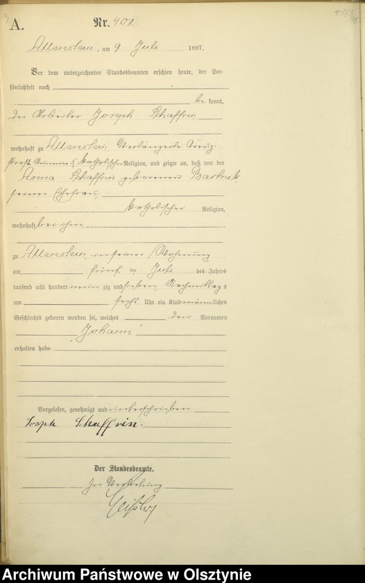 image.from.unit.number "Geburts-Haupt-Register Tom II,Nr 400 - 789"