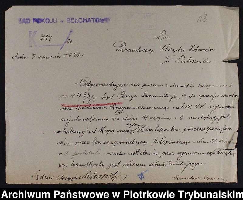 image.from.collection.number "Nielegalne praktyki medyczne i znachorstwo sto lat temu. Przykład z powiatu piotrkowskiego"