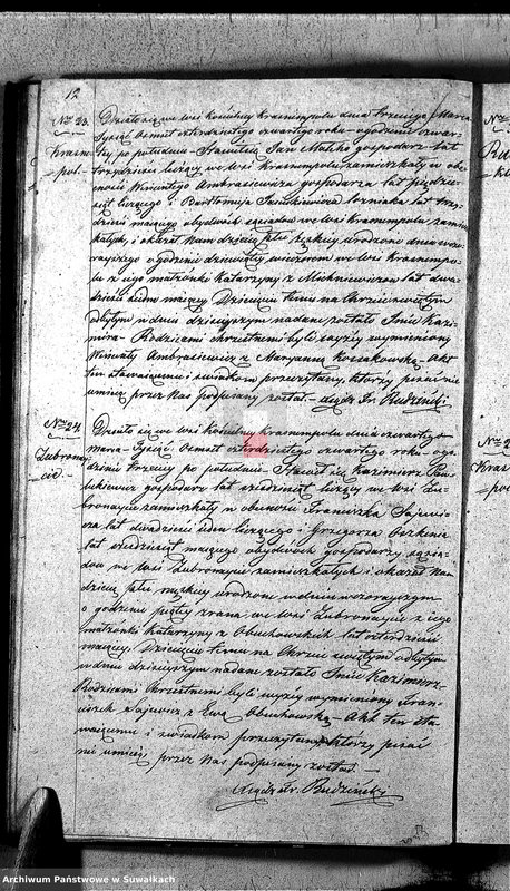 image.from.unit.number "Duplikat Akt Urodzonych, Zaślubionych i Umarłych Parafii Krasnopolskiey z Roku 1844."
