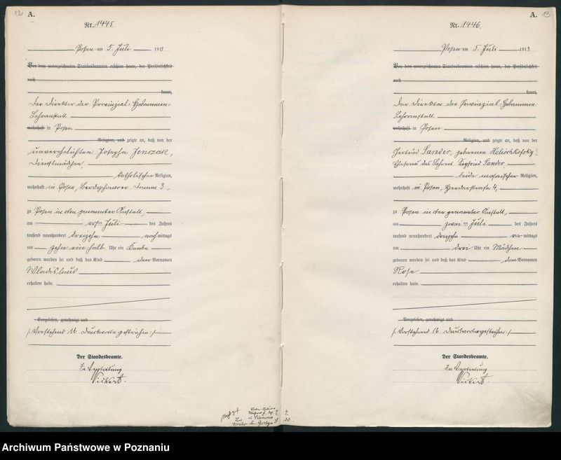 Obraz 9 z jednostki "Księga miejscowa urodzeń tom IV [Rejestr główny urodzeń]"