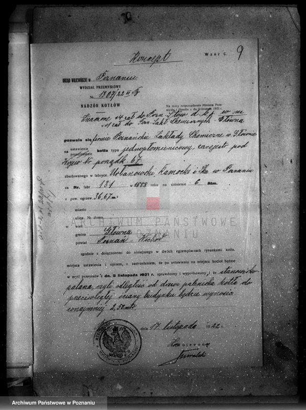 image.from.unit.number "Poznańskie zakłady chemiczne Poznań-Główna nr woj. 67 nr kotła 131"