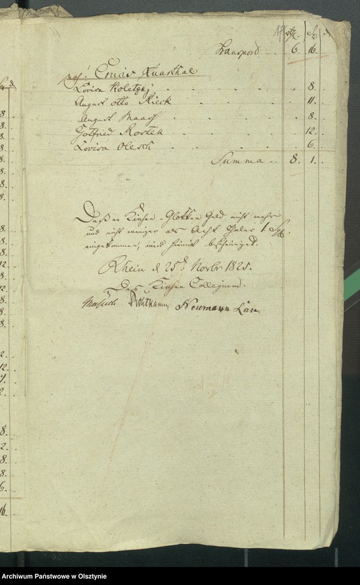 image.from.unit.number "Beläge zur 1824/1825-ten Rheinschen Kirchen Cassen Rechnung"