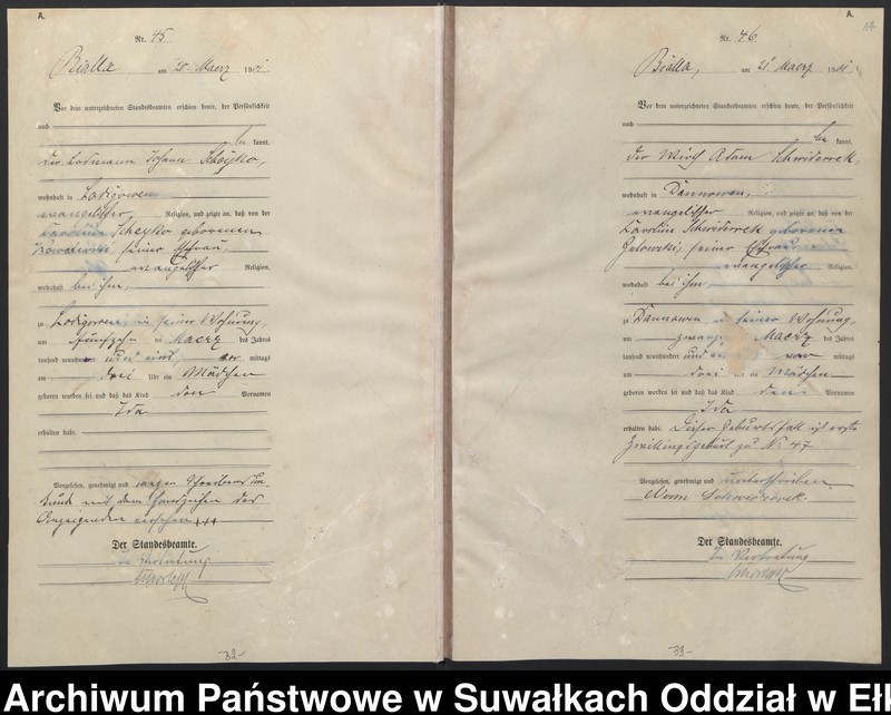 image.from.unit.number "[Geburts-Haupt-Register des Königlichen Preussischen Standes-Amtes Belzonzen Kreis Johannisburg]"