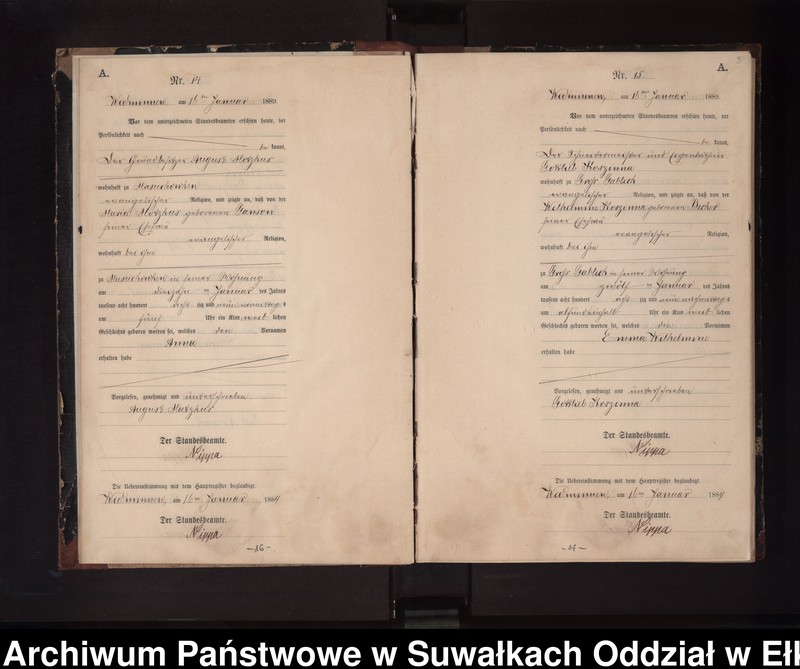 image.from.unit.number "Geburts-Neben-Register des Preussischen Standes-Amtes Widminnen Kreis Loetzen"