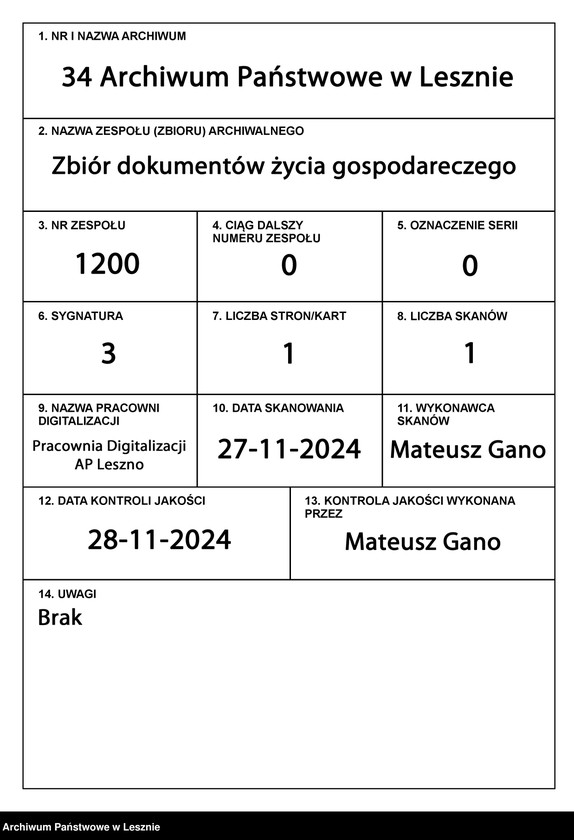 Obraz 1 z jednostki "Zabezpieczenie wydane dla Woyciecha i Katarzyny Wygrałom"