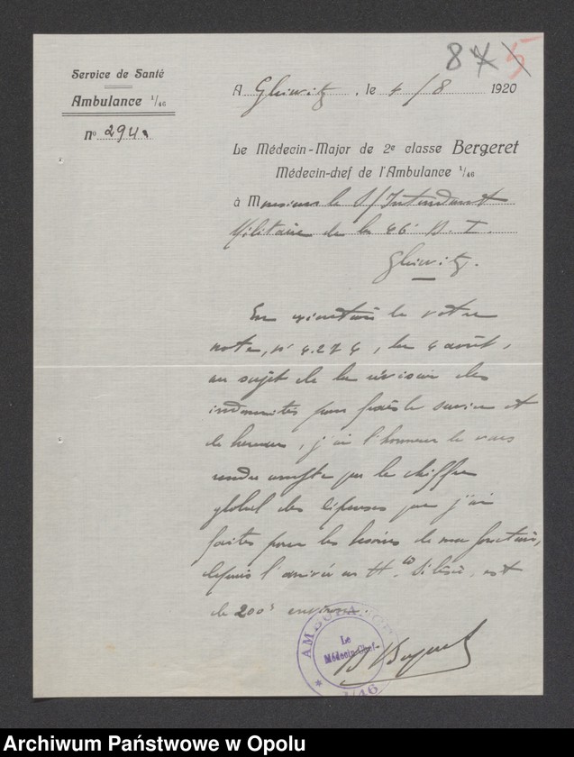 Obraz 10 z jednostki "Reponses a la reclamation de Justifications Frais de service-Projekt d