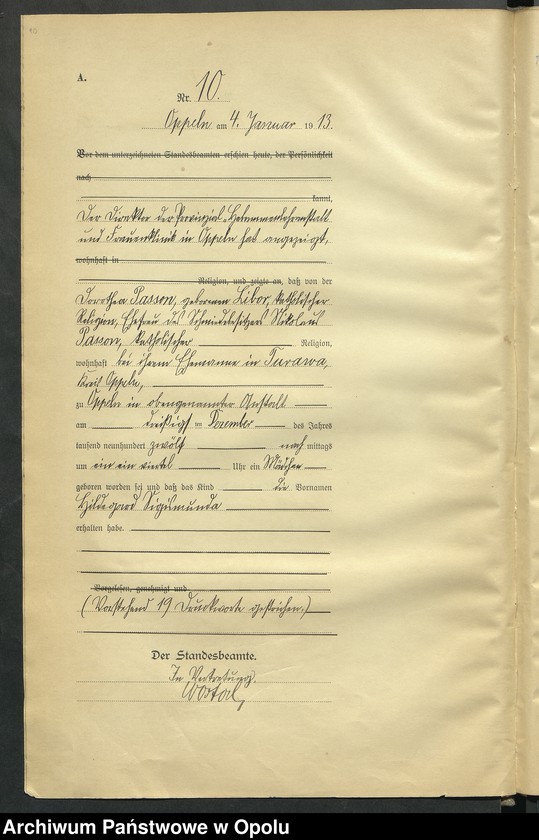 image.from.unit.number "Urząd Stanu Cywilnego Opole Księga Urodzeń Rok 1913 1-539"