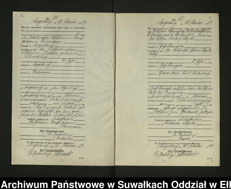 image.from.unit.number "C2. Sterbe = Register (Neben = Register) Standesamt Angerburg einschl. d. Standesamtsbez. Gr. Strengeln, Kehlen und Prinowen]"