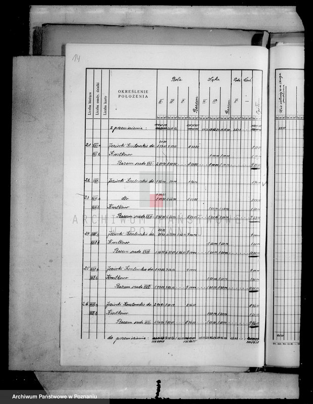 Obraz 19 z jednostki "Tymczasowy rejestr pomiarowy, operat parcelacyjny i szacunkowy majątku Jeziorki Kosztowskie powiatu wyrzyskiego"