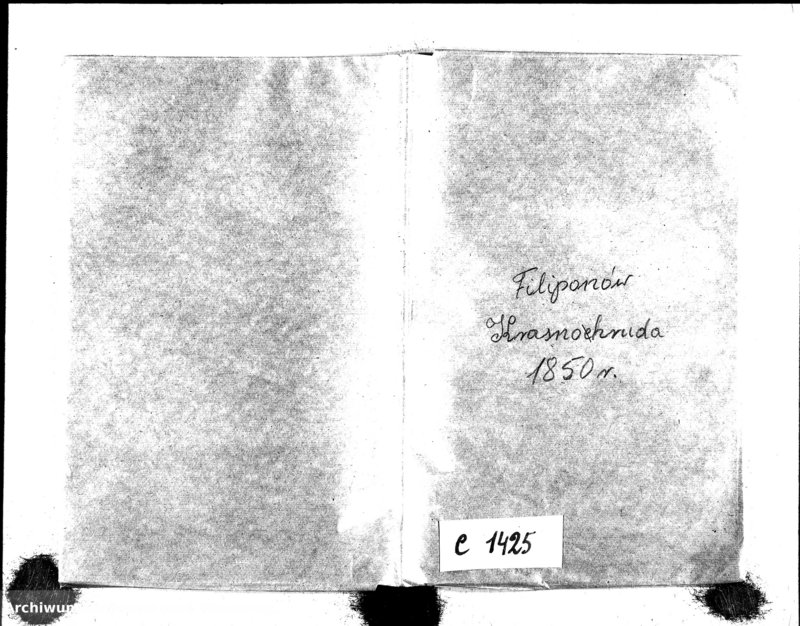image.from.unit.number "Duplikaty Urodzonych, Zaślubionych i zmarłych Sekty Filiponów z Gminy Krasnohruda na rok 1850 r."