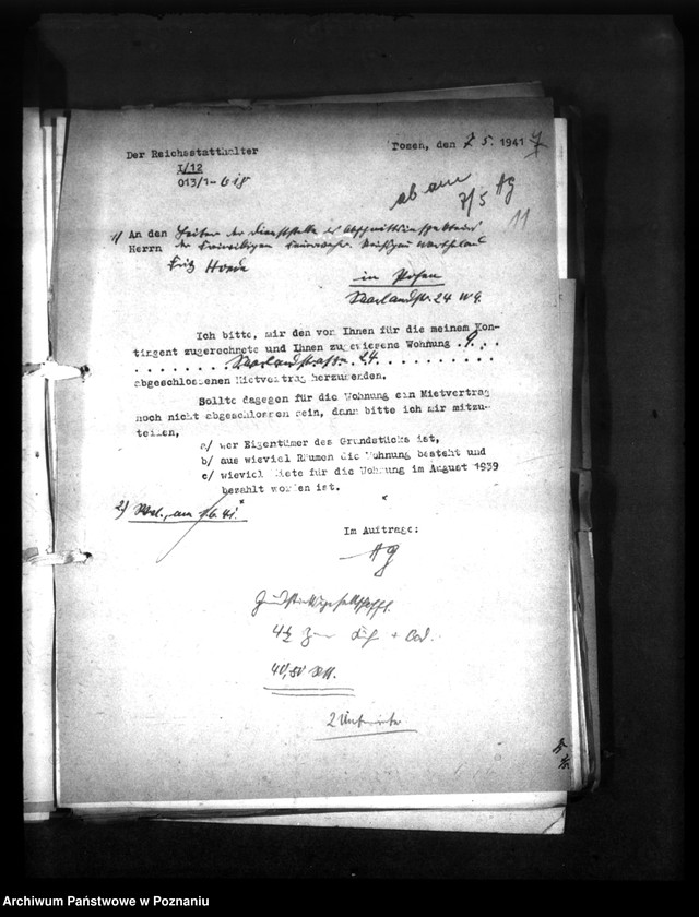 Obraz 16 z jednostki "Wohnungszuweisungen für Deutsche. Verdrängung der Polen."