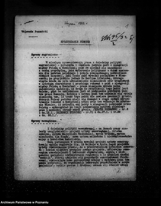 Obraz 5 z jednostki "Sprawozdanie prasowe za miesiące styczeń-kwiecień czerwiec- grudzień 1932 r."