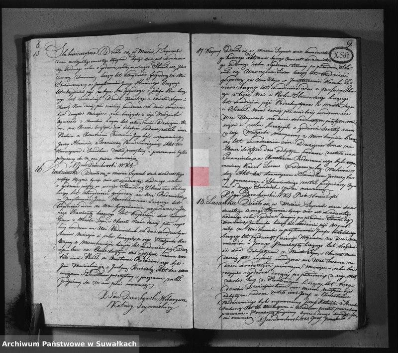 image.from.unit.number "Akta urodzonych, zaślubionych i umarłych parafij seyneńskiey z roku 1827."