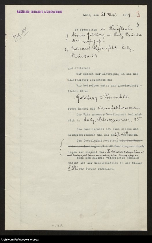 Obraz 6 z jednostki "Goldberg i Rosenfeld- spółka handlowa"