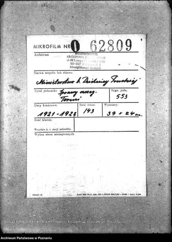 Obraz 2 z jednostki "Sprawy szczegółowo-Zaraza płucna - Toruń"