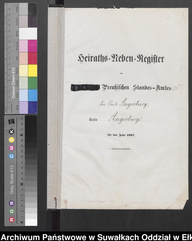 image.from.unit.number "Heiraths-Neben-Register des Preussischen Standes-Amtes der Stadt Angerburg Kreis Angerburg"