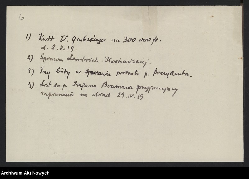 image.from.unit.number "Spisy i wykazy akt m.in. szczegółowy spis akt paryskiego archiwum Prezydenta Ministrów"