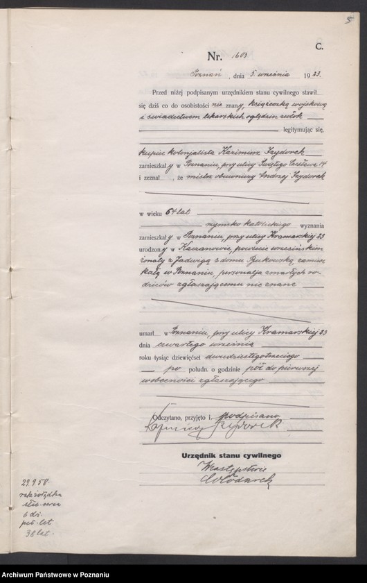 Obraz 7 z jednostki "Księga miejscowa zgonów tom IV [Rejestr główny zgonów]"