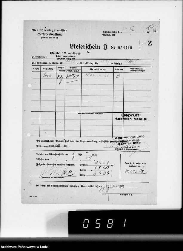 Obraz 17 z jednostki "Lebensmitteleinkauf. Aufträge, Lieferscheinen und Rechnungen 21081-21120"