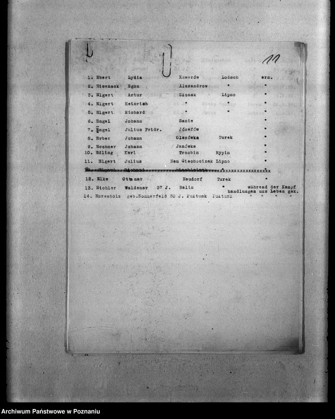 Obraz 15 z jednostki "Zweigstelle Litzmannstadt (Łódź) Alfabetinke Totenlisten"