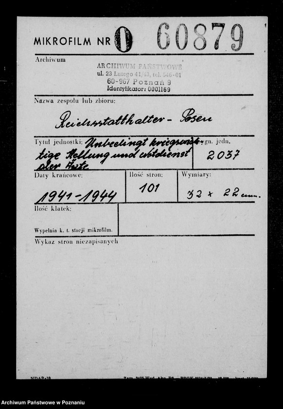 Obraz 2 z jednostki "Unbedingt Kriegswichtige Stellung und Notdienst der Ärzte"