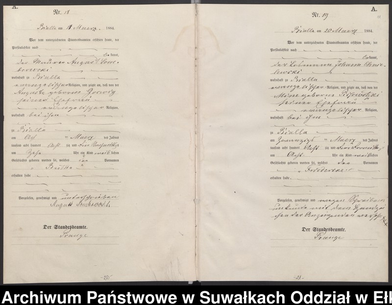 image.from.unit.number "Geburts-Haupt-Register des Königlichen Preussischen Standes-Amtes Bialla Kreis Johannisburg"
