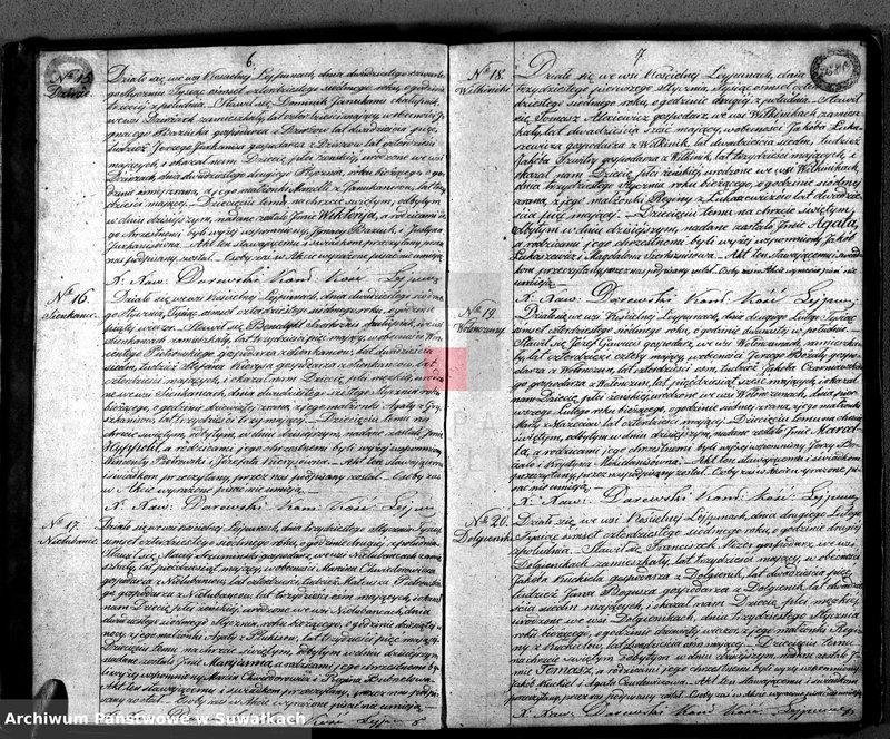 Obraz 6 z jednostki "Księga Duplikat Aktów Urodzonych, Zaślubionych i Umarłych w Parafij Leypuńskiey za Rok 1847"