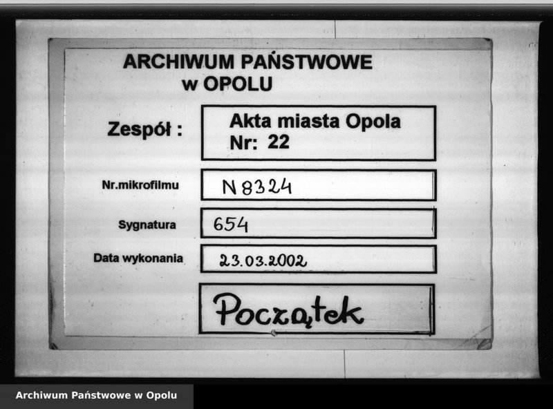 Obraz 1 z jednostki "Acta des Magistrats zu Oppeln betreffend die Wiederbesetzung der durch den Tod des p. Heyne erledigten Stadt - Secretair - Stelle"