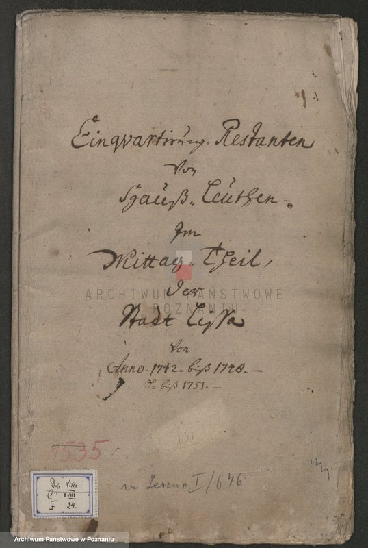 Obraz 2 z jednostki "Einguartierung - Rastanten von Hausleuten im Mittagteil der Stadt Lissa; język niemiecki"