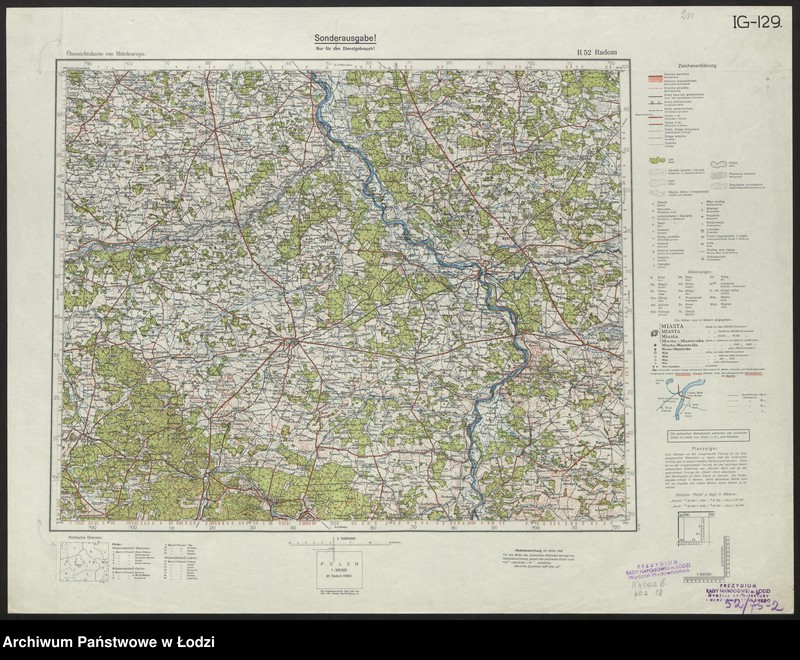 Obraz 2 z jednostki "Übersichtskarte von Mitteleuropa R 52 Radom"
