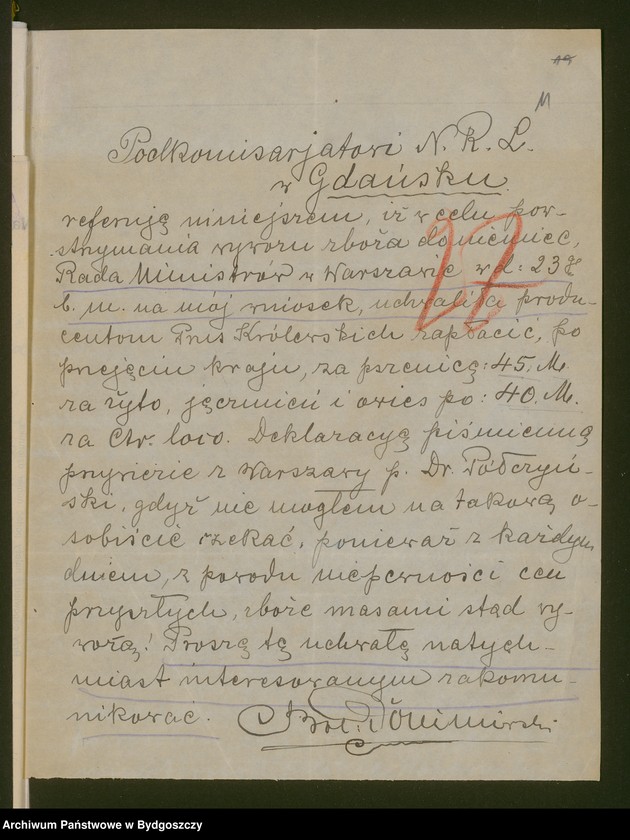 image.from.unit.number "Sprawy aprowizacyjne [wywóz żywności do Gdańska i Niemiec]"