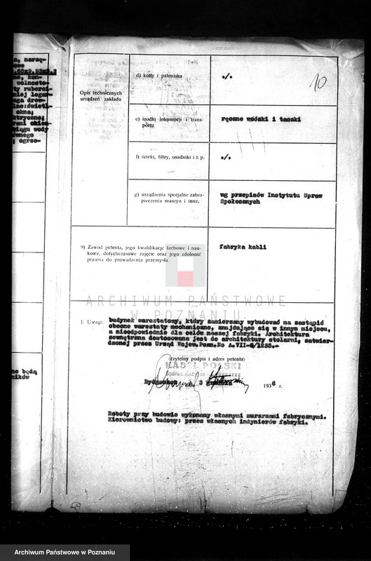 Obraz 14 z jednostki "/Projekt urządzenia zakładów mechanicznych Kabel Polski Spółka Akcyjna w Bydgoszczy/"