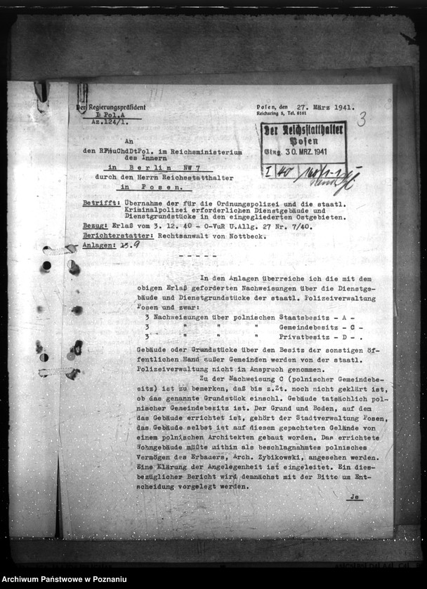 Obraz 8 z jednostki "Übernahme der für die Ordnungspolizei und Staatliche Kriminalpolizei erforderlichen Dienstgebäude und Dienstgrundstücke Allgemeines."