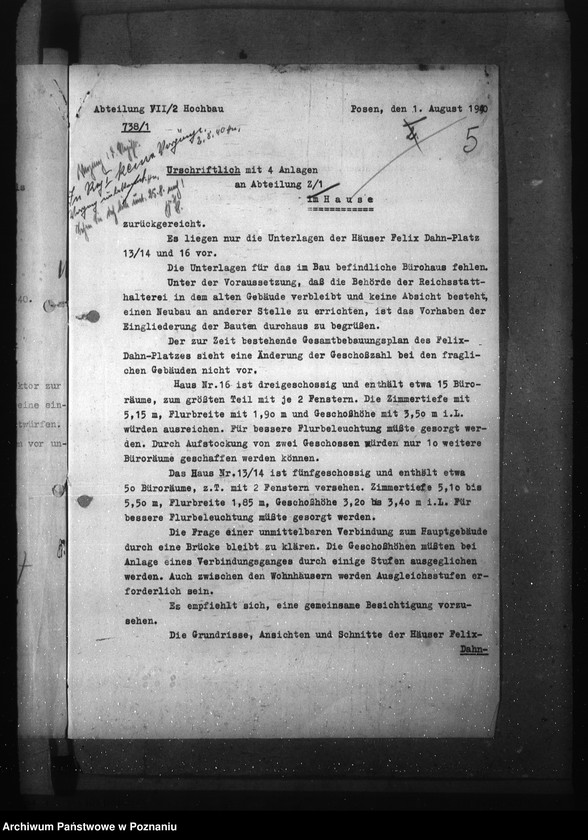 Obraz 9 z jednostki "Inanspruchnahme der Gebäude Felix- Dahn- Platz 13 - 15"
