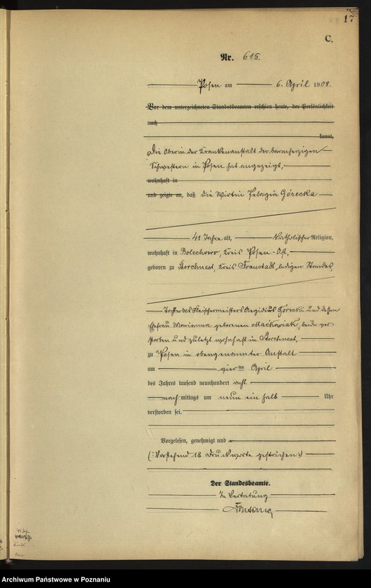 Obraz 19 z jednostki "Księga miejscowa zgonów tom II [Rejestr główny zgonów]"