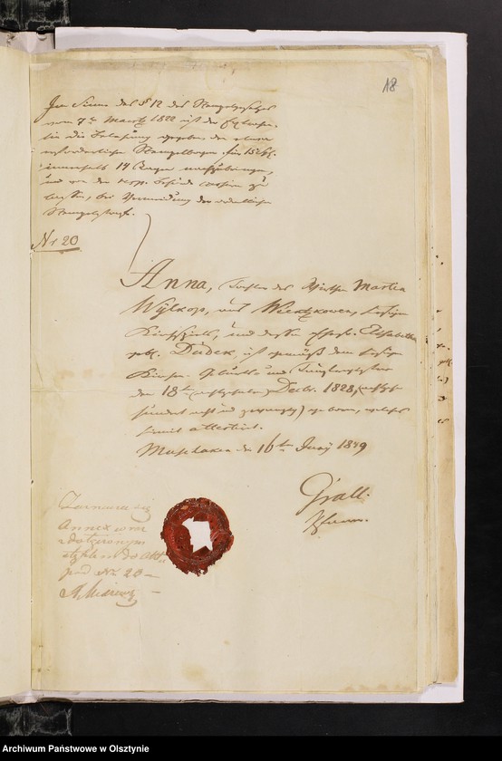 image.from.unit.number "Annexa z Parafij Janowieckiey z roku 1849"