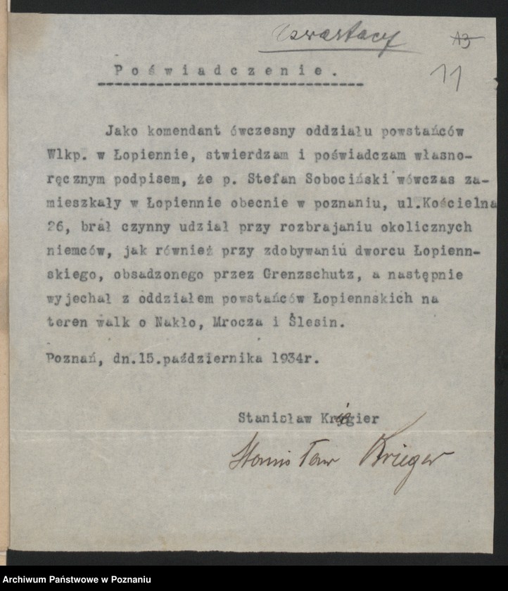 Obraz 13 z jednostki "Poznań - koło czwartaków - akta koła."