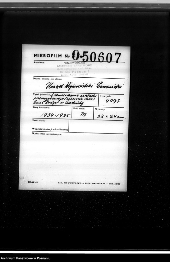 Obraz 2 z jednostki "Zatwierdzenie zakładu przemysłowego /solarni skór/ Emil Draeger w Chodzieży"