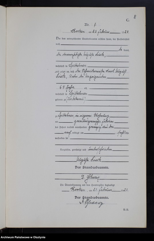 image.from.unit.number "Sterbe-Neben-Register Nr 1 - 19 [ Księga zgonów - wtóropis ]"